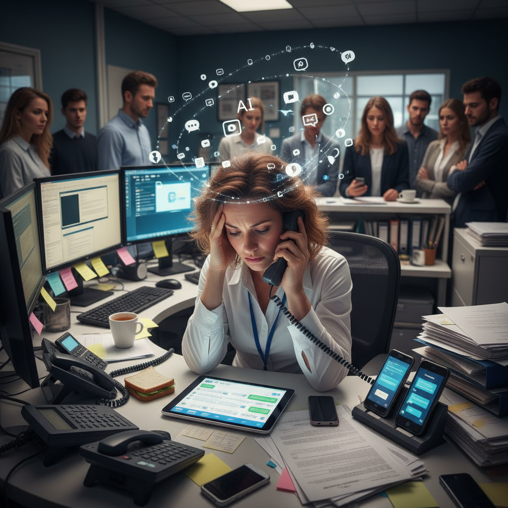 Leia mais sobre o artigo O Segredo Por Trás do Caos: O Que a Sobrecarga da Secretária Médica Esconde?